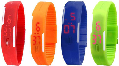 NS18 Silicone Led Magnet Band Combo of 4 Red, Orange, Blue And Green Watch - For Boys & Girls
NS18 Silicone Led Magnet Band Combo of 4 Red, Orange, Blue And Green Watch - For Boys & Girls