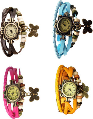 NS18 Vintage Butterfly Rakhi Combo of 4 Brown, Pink, Sky Blue And Yellow Watch - For Women
NS18 Vintage Butterfly Rakhi Combo of 4 Brown, Pink, Sky Blue And Yellow Watch - For Women