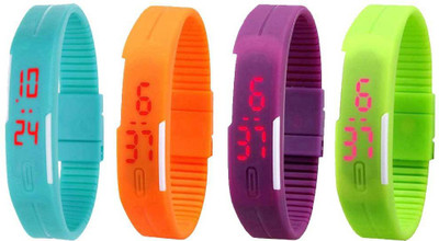 NS18 Silicone Led Magnet Band Combo of 4 Sky Blue, Orange, Purple And Green Watch - For Boys & Girls
NS18 Silicone Led Magnet Band Combo of 4 Sky Blue, Orange, Purple And Green Watch - For Boys & Girls