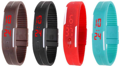Kissu Led Magnet Band Combo of 4 Brown, Black, Red And Sky Blue Watch - For Men & Women
Kissu Led Magnet Band Combo of 4 Brown, Black, Red And Sky Blue Watch - For Men & Women