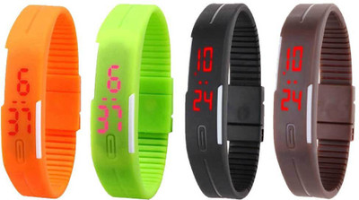 Kissu Led Magnet Band Combo of 4 Orange, Green, Black And Brown Watch - For Men & Women
Kissu Led Magnet Band Combo of 4 Orange, Green, Black And Brown Watch - For Men & Women