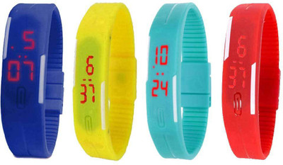 Kissu Led Magnet Band Combo of 4 Blue, Yellow, Sky Blue And Red Watch - For Men & Women
Kissu Led Magnet Band Combo of 4 Blue, Yellow, Sky Blue And Red Watch - For Men & Women