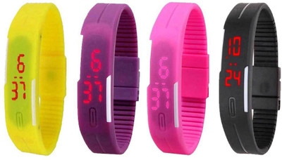 Kissu Led Magnet Band Combo of 4 Yellow, Purple, Pink And Black Watch - For Men & Women
Kissu Led Magnet Band Combo of 4 Yellow, Purple, Pink And Black Watch - For Men & Women