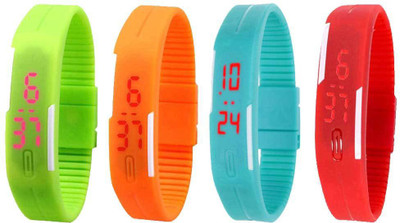 Kissu Led Magnet Band Combo of 4 Green, Orange, Sky Blue And Red Watch - For Men & Women
Kissu Led Magnet Band Combo of 4 Green, Orange, Sky Blue And Red Watch - For Men & Women