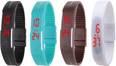 Kissu Led Magnet Band Combo of 4 Black, Sky Blue, Brown And White Watch - For Men & Women
Kissu Led Magnet Band Combo of 4 Black, Sky Blue, Brown And White Watch - For Men & Women