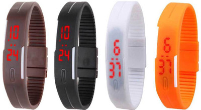 NS18 Silicone Led Magnet Band Combo of 4 Brown, Black, White And Orange Watch - For Boys & Girls
NS18 Silicone Led Magnet Band Combo of 4 Brown, Black, White And Orange Watch - For Boys & Girls