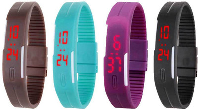 Kissu Led Magnet Band Combo of 4 Brown, Sky Blue, Purple And Black Watch - For Men & Women
Kissu Led Magnet Band Combo of 4 Brown, Sky Blue, Purple And Black Watch - For Men & Women