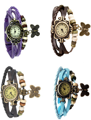 Kissu Vintage Rakhi Combo of 4 Purple, Black, Brown And Sky Blue Watch - For Women
Kissu Vintage Rakhi Combo of 4 Purple, Black, Brown And Sky Blue Watch - For Women