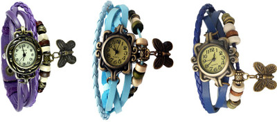 NS18 Vintage Butterfly Rakhi Watch Combo of 3 Purple, Sky Blue And Blue Watch - For Women
NS18 Vintage Butterfly Rakhi Watch Combo of 3 Purple, Sky Blue And Blue Watch - For Women