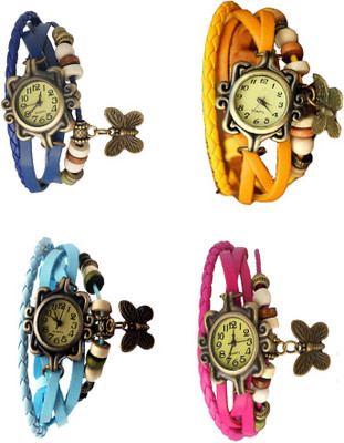 NS18 Vintage Butterfly Rakhi Combo of 4 Blue, Sky Blue, Yellow And Pink Watch - For Women
NS18 Vintage Butterfly Rakhi Combo of 4 Blue, Sky Blue, Yellow And Pink Watch - For Women