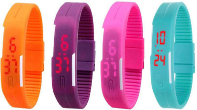 Kissu Led Magnet Band Combo of 4 Orange, Purple, Pink And Sky Blue Watch - For Men & Women
Kissu Led Magnet Band Combo of 4 Orange, Purple, Pink And Sky Blue Watch - For Men & Women
