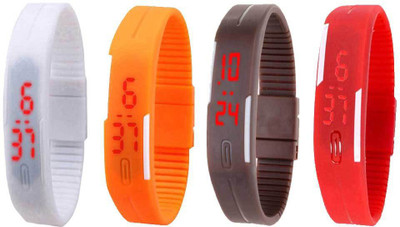 Kissu Led Magnet Band Combo of 4 White, Orange, Brown And Red Watch - For Men & Women
Kissu Led Magnet Band Combo of 4 White, Orange, Brown And Red Watch - For Men & Women