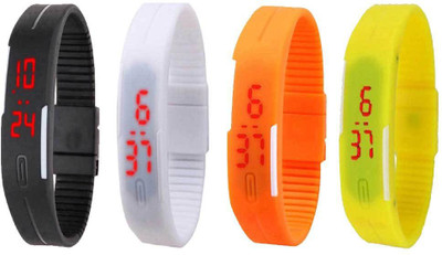 Kissu Led Magnet Band Combo of 4 Black, White, Orange And Yellow Watch - For Men & Women
Kissu Led Magnet Band Combo of 4 Black, White, Orange And Yellow Watch - For Men & Women