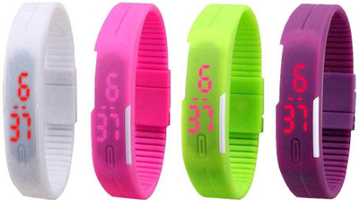 Kissu Led Magnet Band Combo of 4 White, Pink, Green And Purple Watch - For Men & Women
Kissu Led Magnet Band Combo of 4 White, Pink, Green And Purple Watch - For Men & Women
