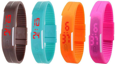Kissu Led Magnet Band Combo of 4 Brown, Sky Blue, Orange And Pink Watch - For Men & Women
Kissu Led Magnet Band Combo of 4 Brown, Sky Blue, Orange And Pink Watch - For Men & Women