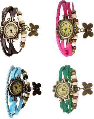 Kissu Vintage Rakhi Combo of 4 Brown, Sky Blue, Pink And Green Watch - For Women
Kissu Vintage Rakhi Combo of 4 Brown, Sky Blue, Pink And Green Watch - For Women