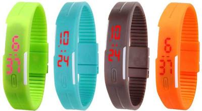 Kissu Led Magnet Band Combo of 4 Green, Sky Blue, Brown And Orange Watch - For Men & Women
Kissu Led Magnet Band Combo of 4 Green, Sky Blue, Brown And Orange Watch - For Men & Women