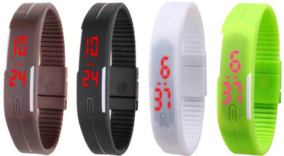 NS18 Silicone Led Magnet Band Combo of 4 Brown, Black, White And Green Watch - For Boys & Girls
NS18 Silicone Led Magnet Band Combo of 4 Brown, Black, White And Green Watch - For Boys & Girls