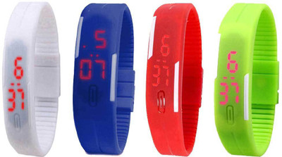Kissu Led Magnet Band Combo of 4 White, Blue, Red And Green Watch - For Men & Women
Kissu Led Magnet Band Combo of 4 White, Blue, Red And Green Watch - For Men & Women