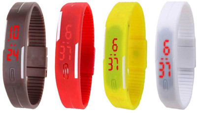 NS18 Silicone Led Magnet Band Combo of 4 Brown, Red, Yellow And White Watch - For Boys & Girls
NS18 Silicone Led Magnet Band Combo of 4 Brown, Red, Yellow And White Watch - For Boys & Girls