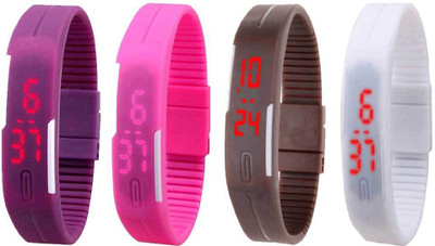 Kissu Led Magnet Band Combo of 4 Purple, Pink, Brown And White Watch - For Men & Women
Kissu Led Magnet Band Combo of 4 Purple, Pink, Brown And White Watch - For Men & Women