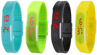 Kissu Led Magnet Band Combo of 4 Sky Blue, Green, Black And Yellow Watch - For Men & Women
Kissu Led Magnet Band Combo of 4 Sky Blue, Green, Black And Yellow Watch - For Men & Women
