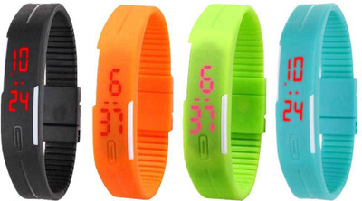 Kissu Led Magnet Band Combo of 4 Black, Orange, Green And Sky Blue Watch - For Men & Women
Kissu Led Magnet Band Combo of 4 Black, Orange, Green And Sky Blue Watch - For Men & Women