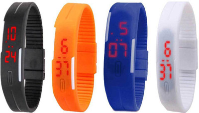 Kissu Led Magnet Band Combo of 4 Black, Orange, Blue And White Watch - For Men & Women
Kissu Led Magnet Band Combo of 4 Black, Orange, Blue And White Watch - For Men & Women