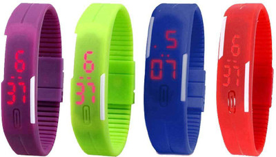 NS18 Silicone Led Magnet Band Watch Combo of 4 Purple, Green, Blue And Red Watch - For Couple
NS18 Silicone Led Magnet Band Watch Combo of 4 Purple, Green, Blue And Red Watch - For Couple