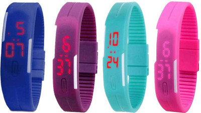 Kissu Led Magnet Band Combo of 4 Blue, Purple, Sky Blue And Pink Watch - For Men & Women
Kissu Led Magnet Band Combo of 4 Blue, Purple, Sky Blue And Pink Watch - For Men & Women