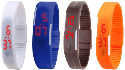 NS18 Silicone Led Magnet Band Combo of 4 White, Blue, Brown And Orange Watch - For Boys & Girls
NS18 Silicone Led Magnet Band Combo of 4 White, Blue, Brown And Orange Watch - For Boys & Girls