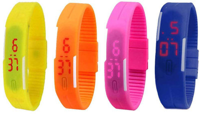 NS18 Silicone Led Magnet Band Combo of 4 Yellow, Orange, Pink And Blue Watch - For Boys & Girls
NS18 Silicone Led Magnet Band Combo of 4 Yellow, Orange, Pink And Blue Watch - For Boys & Girls