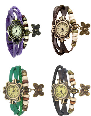 Kissu Vintage Rakhi Combo of 4 Purple, Green, Brown And Black Watch - For Women
Kissu Vintage Rakhi Combo of 4 Purple, Green, Brown And Black Watch - For Women