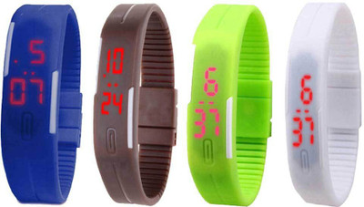 Kissu Led Magnet Band Combo of 4 Blue, Brown, Green And White Watch - For Men & Women
Kissu Led Magnet Band Combo of 4 Blue, Brown, Green And White Watch - For Men & Women