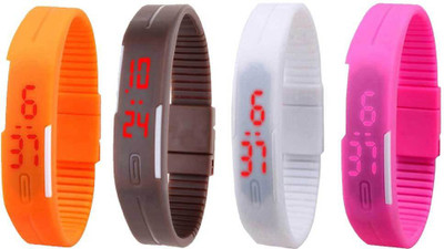 Kissu Led Magnet Band Combo of 4 Orange, Brown, White And Pink Watch - For Men & Women
Kissu Led Magnet Band Combo of 4 Orange, Brown, White And Pink Watch - For Men & Women