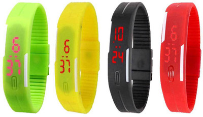 NS18 Silicone Led Magnet Band Watch Combo of 4 Green, Yellow, Black And Red Watch - For Couple
NS18 Silicone Led Magnet Band Watch Combo of 4 Green, Yellow, Black And Red Watch - For Couple
