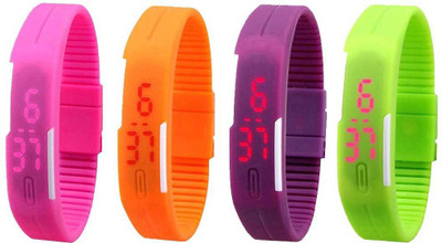 Kissu Led Magnet Band Combo of 4 Pink, Orange, Purple And Green Watch - For Men & Women
Kissu Led Magnet Band Combo of 4 Pink, Orange, Purple And Green Watch - For Men & Women