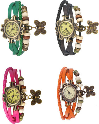 Kissu Vintage Rakhi Combo of 4 Green, Pink, Black And Orange Watch - For Women
Kissu Vintage Rakhi Combo of 4 Green, Pink, Black And Orange Watch - For Women