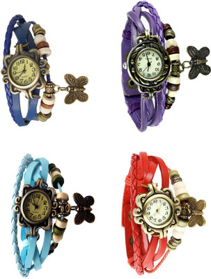 NS18 Vintage Butterfly Rakhi Combo of 4 Blue, Sky Blue, Purple And Red Watch - For Women
NS18 Vintage Butterfly Rakhi Combo of 4 Blue, Sky Blue, Purple And Red Watch - For Women