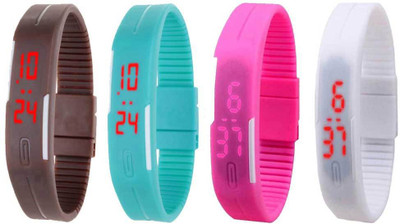 Kissu Led Magnet Band Combo of 4 Brown, Sky Blue, Pink And White Watch - For Men & Women
Kissu Led Magnet Band Combo of 4 Brown, Sky Blue, Pink And White Watch - For Men & Women