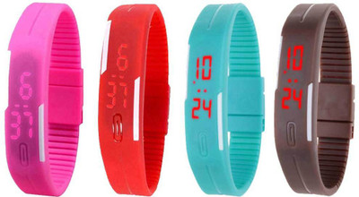 Kissu Led Magnet Band Combo of 4 Pink, Red, Sky Blue And Brown Watch - For Men & Women
Kissu Led Magnet Band Combo of 4 Pink, Red, Sky Blue And Brown Watch - For Men & Women