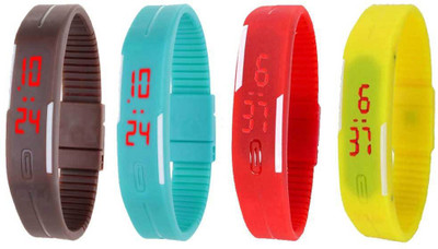 Kissu Led Magnet Band Combo of 4 Brown, Sky Blue, Red And Yellow Watch - For Men & Women
Kissu Led Magnet Band Combo of 4 Brown, Sky Blue, Red And Yellow Watch - For Men & Women