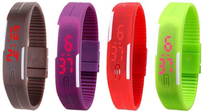 Kissu Led Magnet Band Combo of 4 Brown, Purple, Red And Green Watch - For Men & Women
Kissu Led Magnet Band Combo of 4 Brown, Purple, Red And Green Watch - For Men & Women