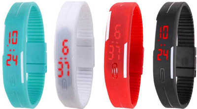 NS18 Silicone Led Magnet Band Combo of 4 Sky Blue, White, Red And Black Watch - For Boys & Girls
NS18 Silicone Led Magnet Band Combo of 4 Sky Blue, White, Red And Black Watch - For Boys & Girls