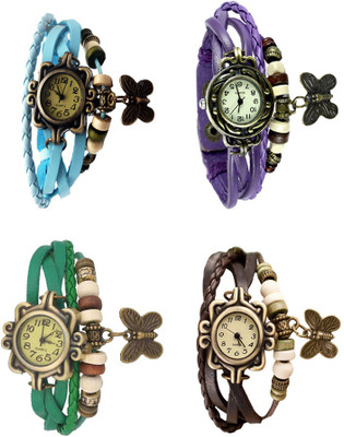 Kissu Vintage Rakhi Combo of 4 Sky Blue, Green, Purple And Brown Watch - For Women
Kissu Vintage Rakhi Combo of 4 Sky Blue, Green, Purple And Brown Watch - For Women