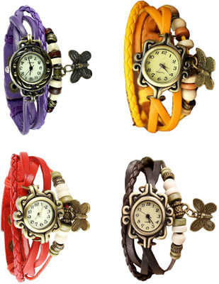 NS18 Vintage Butterfly Rakhi Combo of 4 Purple, Red, Yellow And Brown Watch - For Women
NS18 Vintage Butterfly Rakhi Combo of 4 Purple, Red, Yellow And Brown Watch - For Women