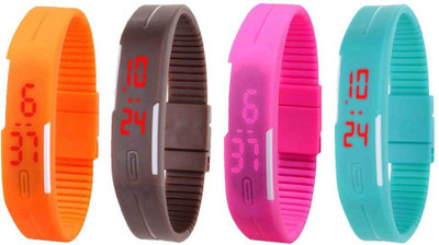 Kissu Led Magnet Band Combo of 4 Orange, Brown, Pink And Sky Blue Watch - For Men & Women
Kissu Led Magnet Band Combo of 4 Orange, Brown, Pink And Sky Blue Watch - For Men & Women