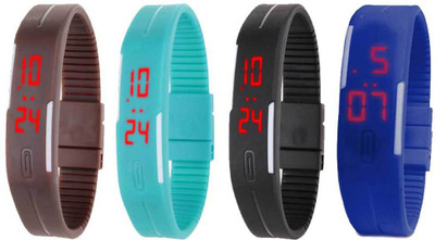 NS18 Silicone Led Magnet Band Combo of 4 Brown, Sky Blue, Black And Blue Watch - For Boys & Girls
NS18 Silicone Led Magnet Band Combo of 4 Brown, Sky Blue, Black And Blue Watch - For Boys & Girls