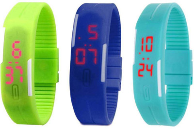 NS18 Silicone Led Magnet Band Combo of 3 Green, Blue And Sky Blue Watch - For Boys & Girls
NS18 Silicone Led Magnet Band Combo of 3 Green, Blue And Sky Blue Watch - For Boys & Girls