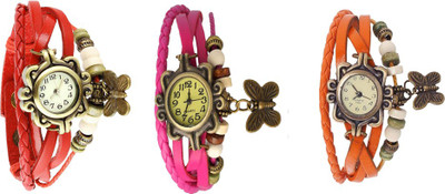 NS18 Vintage Butterfly Rakhi Watch Combo of 3 Red, Pink And Orange Watch - For Women
NS18 Vintage Butterfly Rakhi Watch Combo of 3 Red, Pink And Orange Watch - For Women